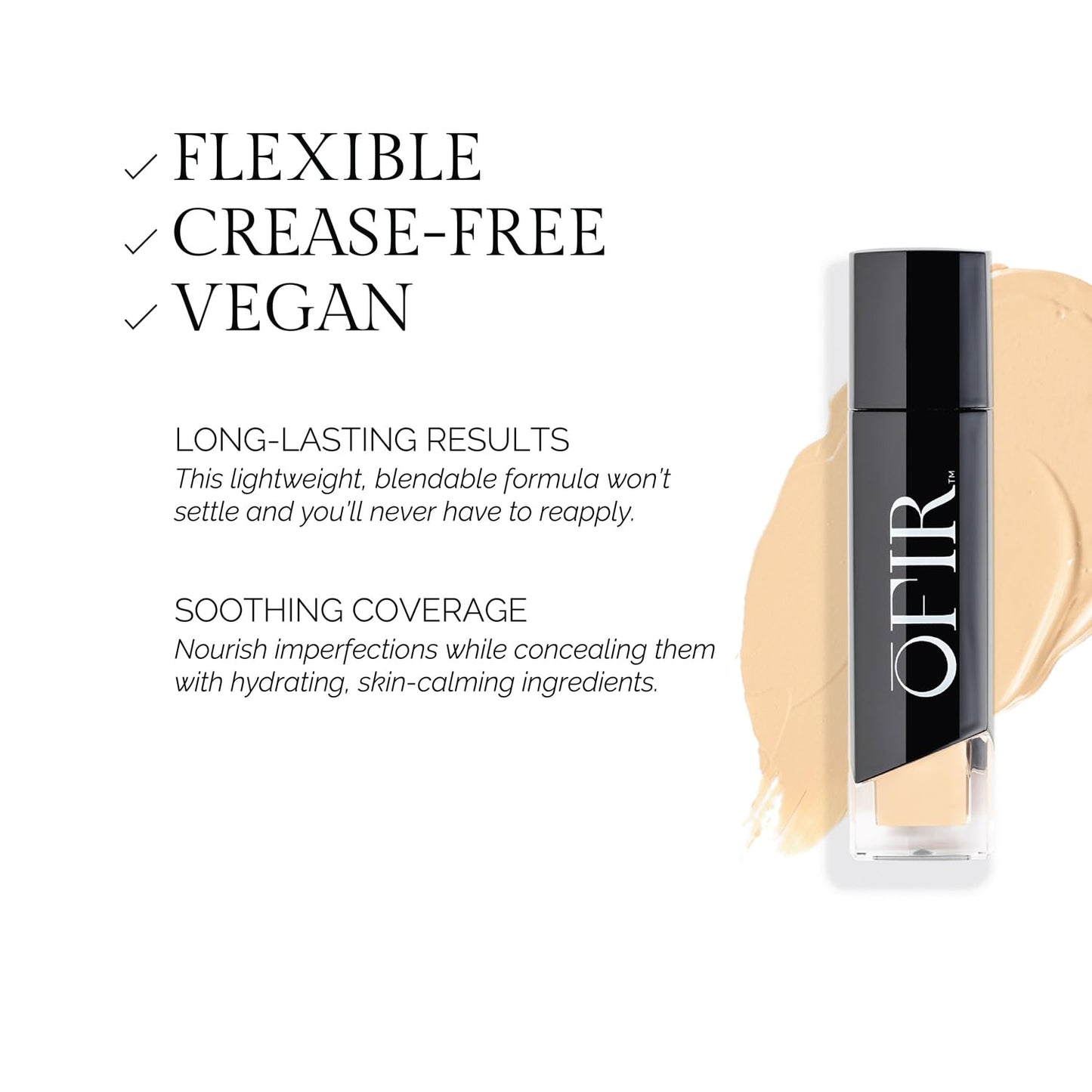 OFIR Perfected Weightless Concealer | Vegan | Covers Dark Circles | Medium to Full Coverage | 0.27 OZ | (Linen - Medium Neutral)