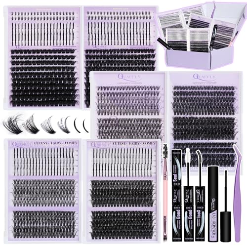 DIY Lash Extension Kit - 1676 Pcs D Curl Spike & Bottom Lashes
