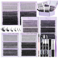 DIY Lash Extension Kit - 1676 Pcs D Curl Spike & Bottom Lashes