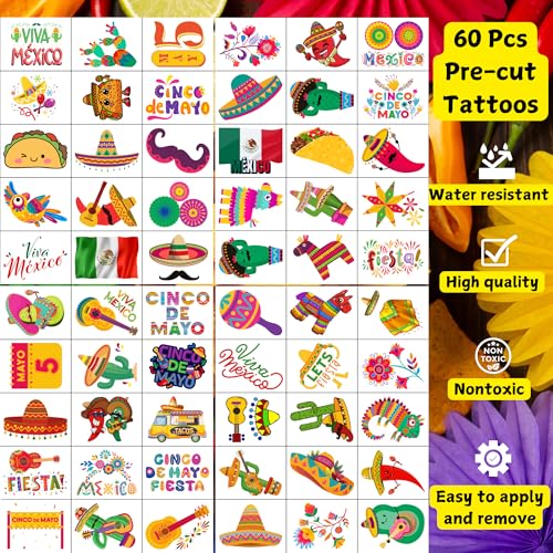 Cinco De Mayo Temporary Tattoos - Fiesta Party Favors