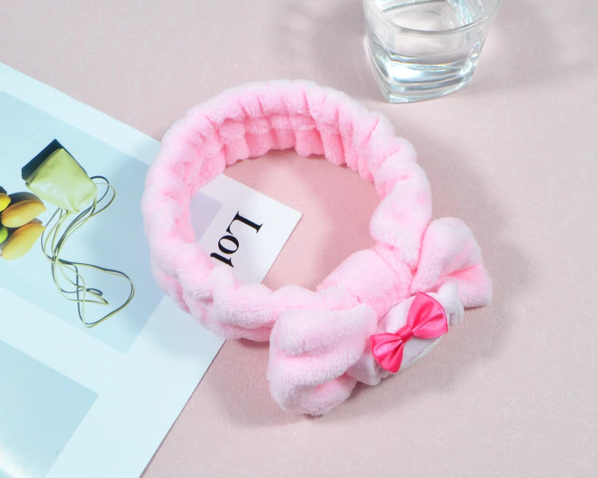 GGJQQDM Kawaii Hairband, Coral Fleece Material, for Washing Face Makeup, SPA Headband for Pajama Parties, Suitable for Girls and Women