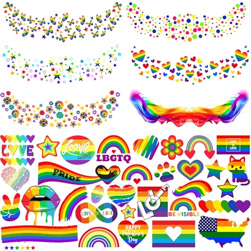 17 Sheets LGBT Pride Temporary Tattoos for Adults & Kids