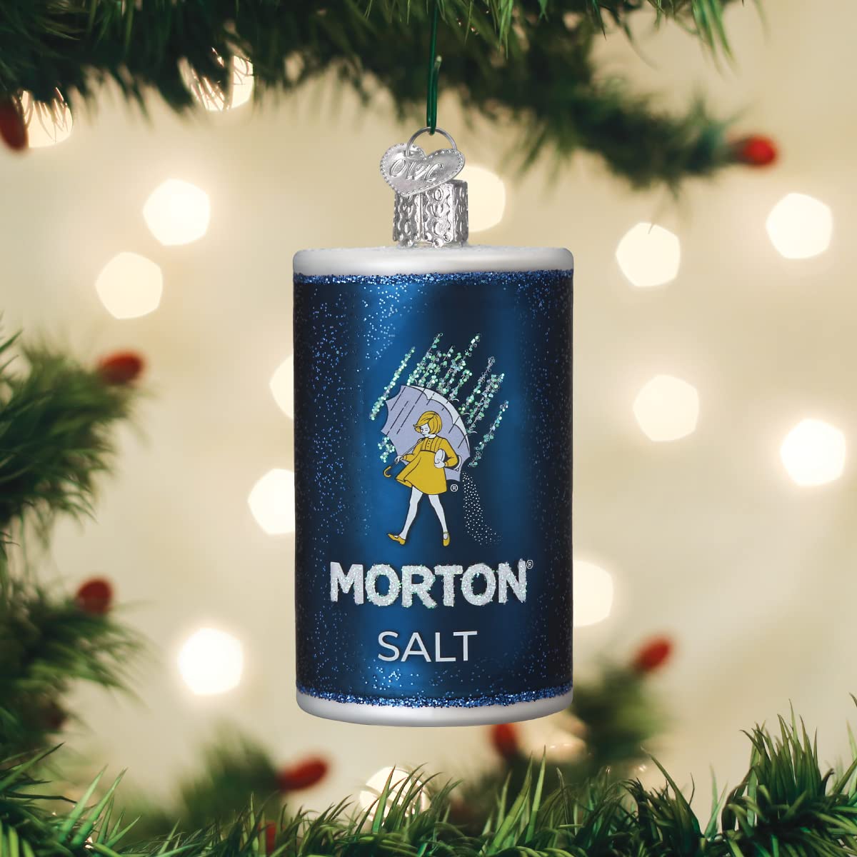 Old World Christmas Morton Salt Can Glass Blown Ornament for Christmas Tree