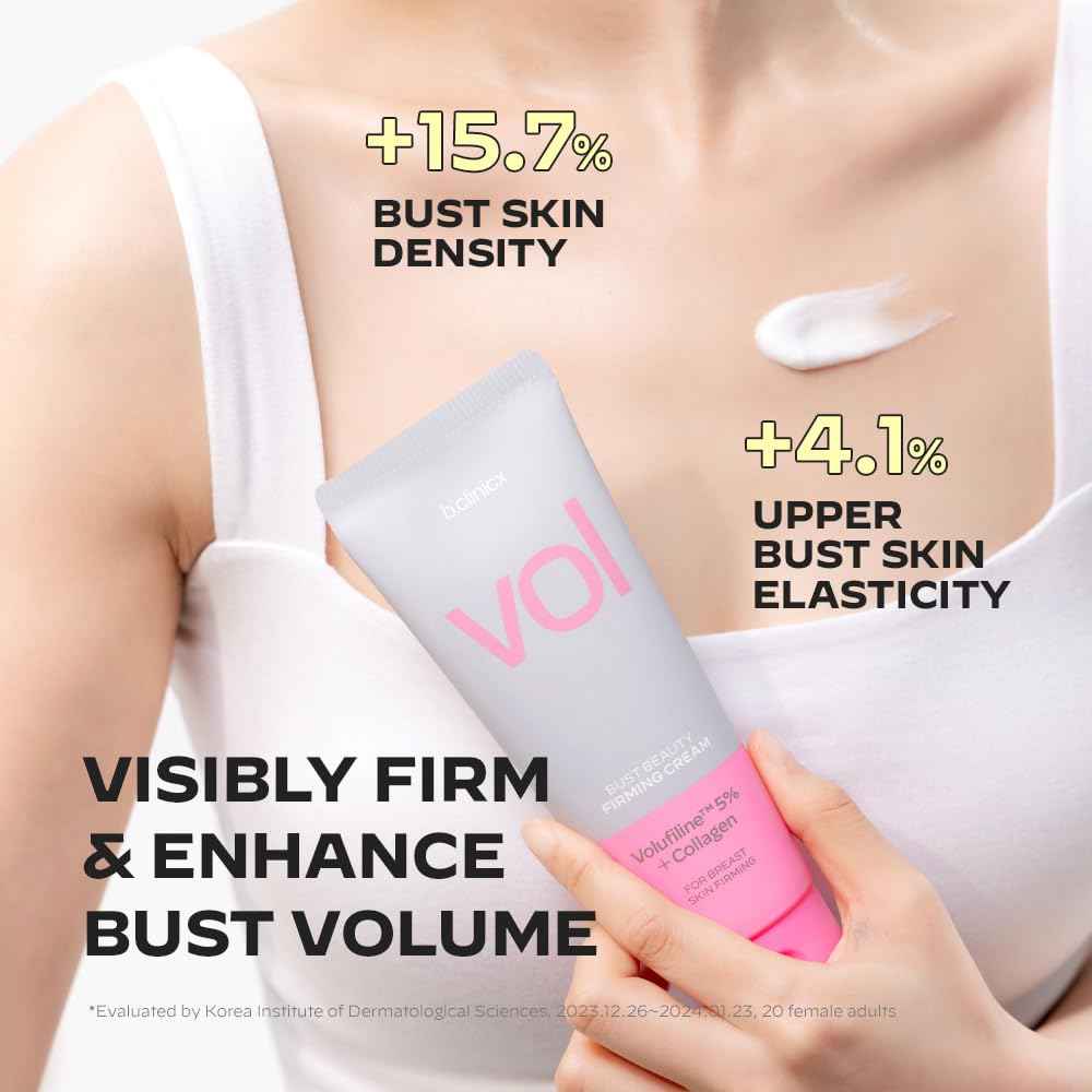 b.clinicx Beauty Firming Cream (5.07 fl oz / 150ml) - Skin Firming and Tightening Lotion, Firming Body Lotion, Lift Cream for Body with Volufiline™ 5% and Collagen, Korean Skin Care