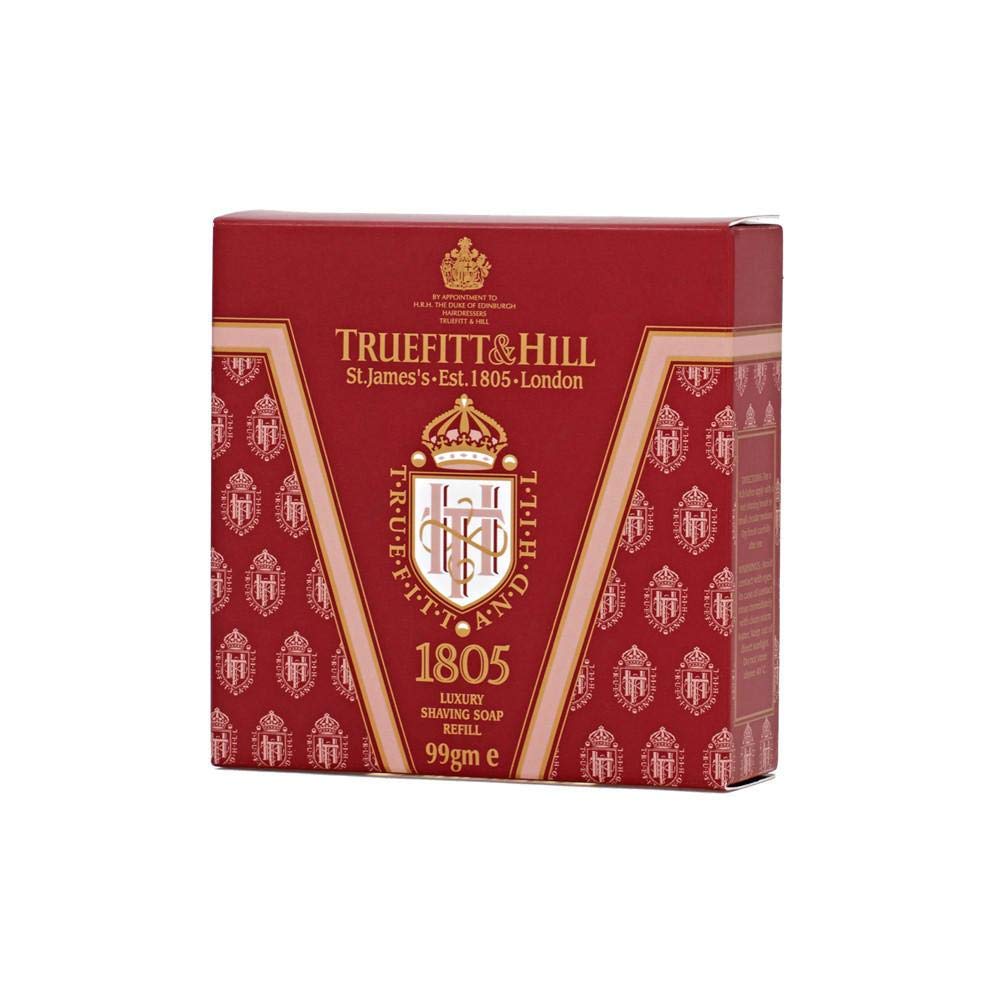 Truefitt & Hill Luxury Shaving Soap Refill for Acacia Wood Bowl - 1805 - Hydrating, Rich Lather for a Closer, Smoother Shave, Gentle on Sensitive Skin, Perfect for Refills - 3.3 oz