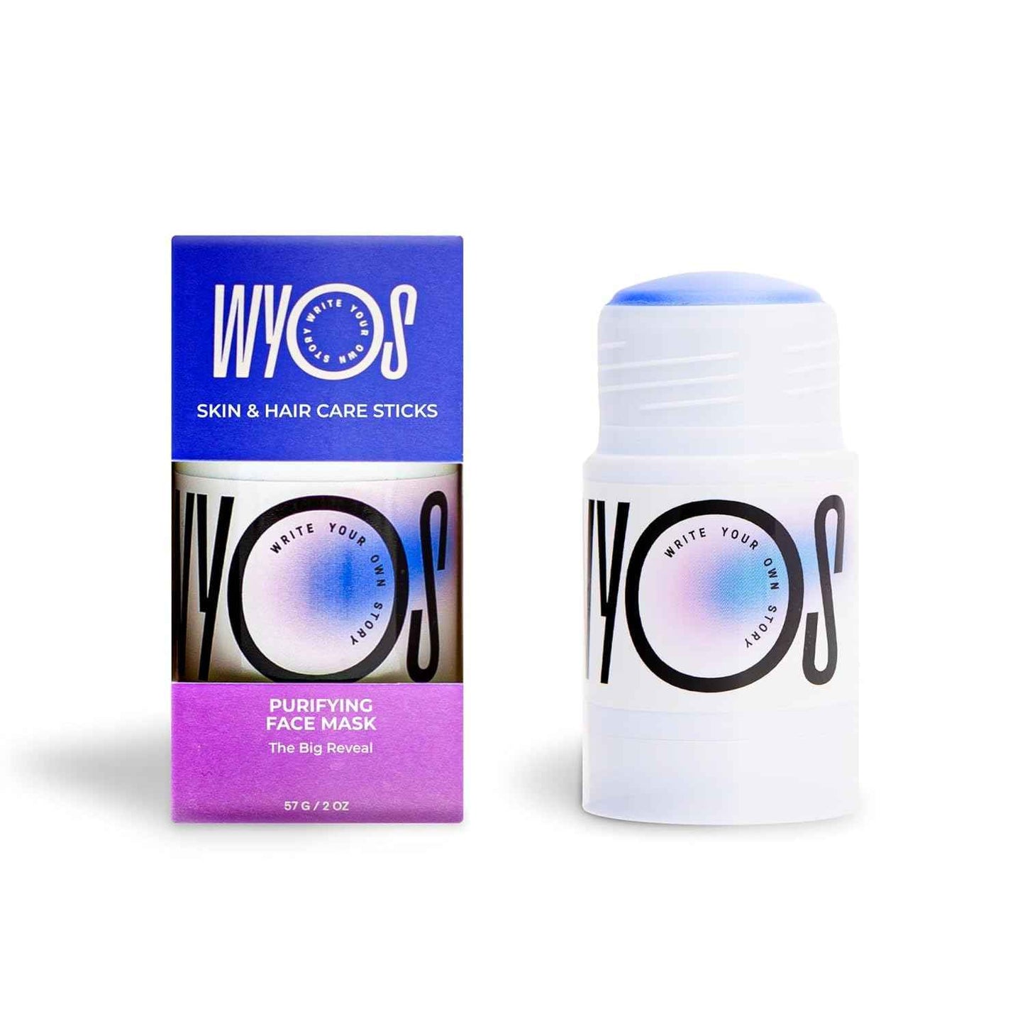 WYOS Pore-Refining Clay Face Mask Stick – White Clay Formula Deep Cleans, Removes Oil, Minimizes Pores – Hands-Free, Mess-Free, Quick Drying, Travel-Friendly Grooming Essential