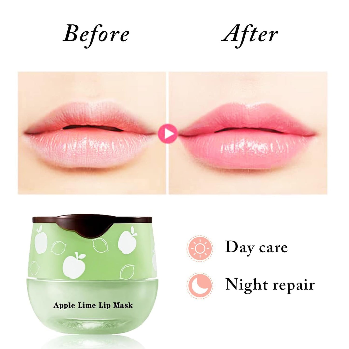 2 PCS Bee Lip Balm Honey Pot, Watermelon & Apple Lime Sleeping Lip Mask Overnight, Hydrating Prevention Dry and Cracked Lip Scrub, Reduces Lip Lines, Brightening Lip Color