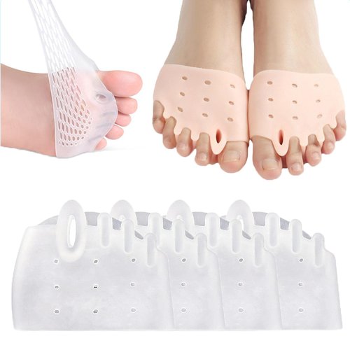 Hyggear Silicone Toe Separator, Hyggear Toe Separators, Hyggear Toe Spacers, 4 Pairs, Ball of Foot Cushions, Breathable & Soft, For Men & Women (Transparent)