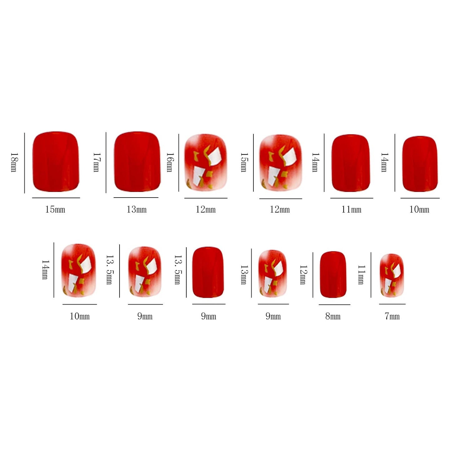 SUBANG 288 Pieces Colorful Fake Nails Press on Nails Full Cover Nails Acrylic Artificial False Nails with 12 Sheets Fake Nail Glue Stickers and Nail File for Women and Girls