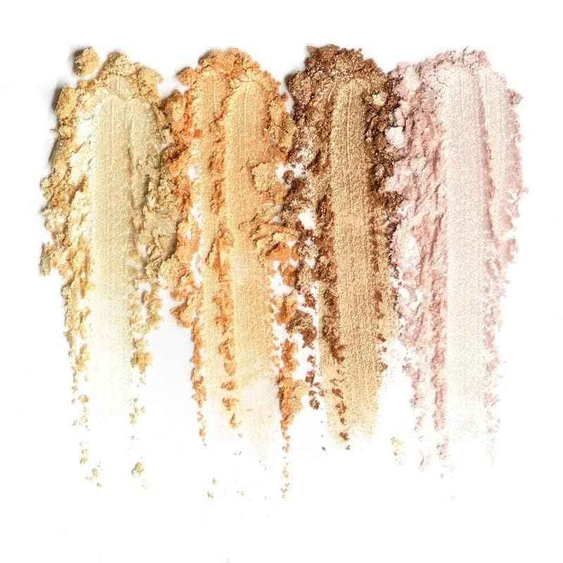 Beauty Bakerie Highlighter Makeup Palette for Women, Blendable Highly Pigment Contour Palette for Natural Glow, Powder Makeup for Face & Cheek, 4 Shimmer Shades, Milk & Honey