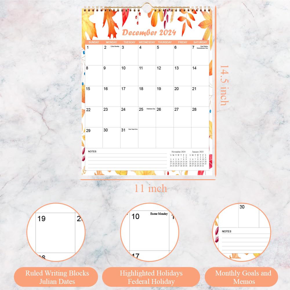 2024-2025 Calendar - Wall Calendar from May 2024 to June 2025, 14 Monthly Calendar with Seasonal Designs for Planning and Organizing for Home or Office, 11.5 x 14.5 In Calender 2024-2025 Monthly