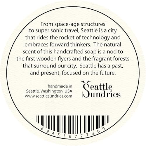 Seattle Sundries Cedarwood & Lavender Shea Butter Bar Soap - 1 (4oz) Natural Handmade Bar Soap for Men & Women in a Low Waste Gift Tin - Made in Washington Present