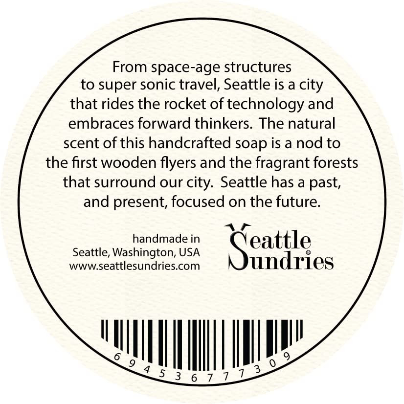 Seattle Sundries Cedarwood & Lavender Shea Butter Bar Soap - 1 (4oz) Natural Handmade Bar Soap for Men & Women in a Low Waste Gift Tin - Made in Washington Souvenir from