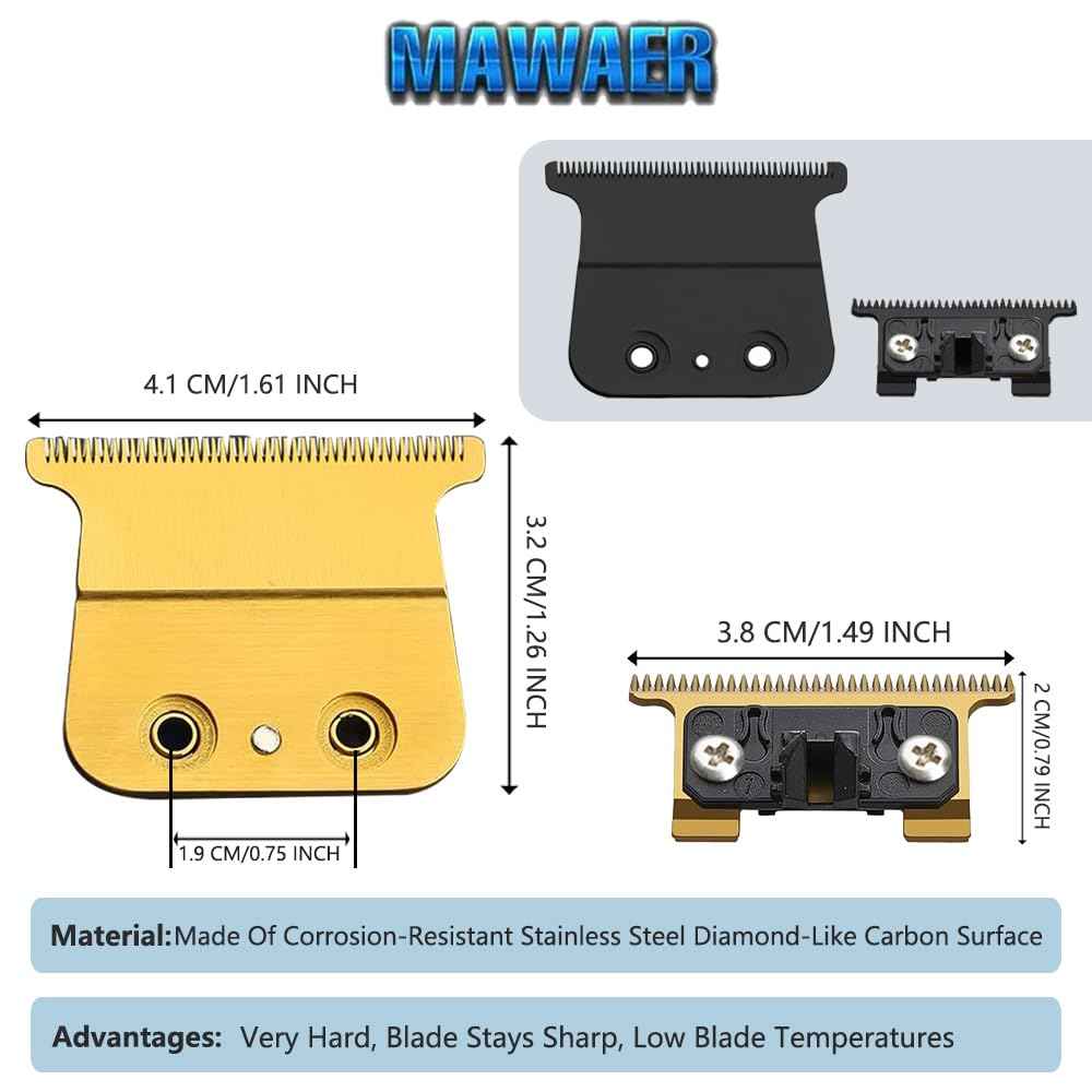2 PCS FX Trimmer Blade with Ceramic Blades Compatible with BaBylissPRO FX787 & FX726 Trimmer,FX707Z Replacement Blades for BaByliss PRO Barberology Trimmer Blade