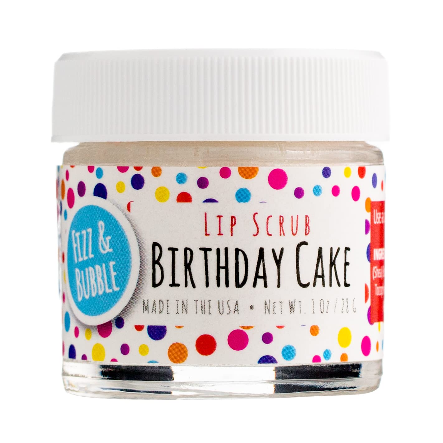 Fizz & Bubble Premium Lip Scrub for Exfoliating, Moisturizing, and Repairing your Lips (Birthday Cake)