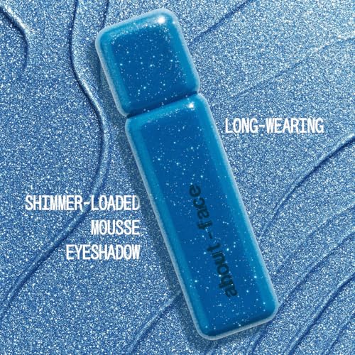 aboutface Fractal Glitter Eye Paint Above Santorini ? Smudge-Proof, Long-Lasting Liquid Eyeshadow ? Intense Sparkle with Mousse Texture ? Vegan, Cruelty-Free ? 0.13oz (Sapphire)
