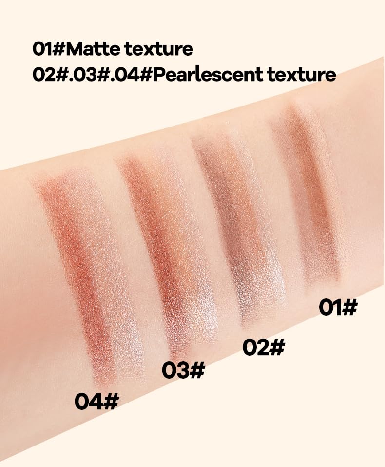 4-Pack 3-in-1 Gradient Eyeshadow Sticks - Waterproof & Creamy