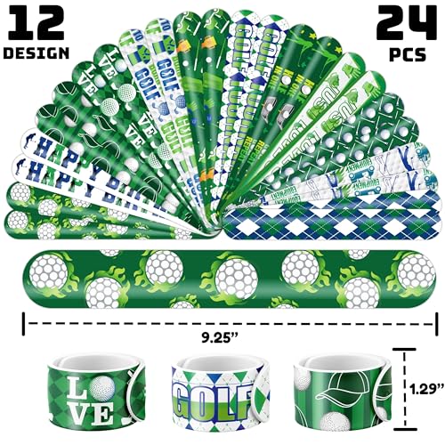 48PCS Golf Party Set 24PCS Temporary Tattoos & 24PCS Slap Bracelets Fun Golf-Themed Birthday Supplies, Baby Shower Gifts, Classroom Rewards & Party Decorations for Kids (Boys & Girls)