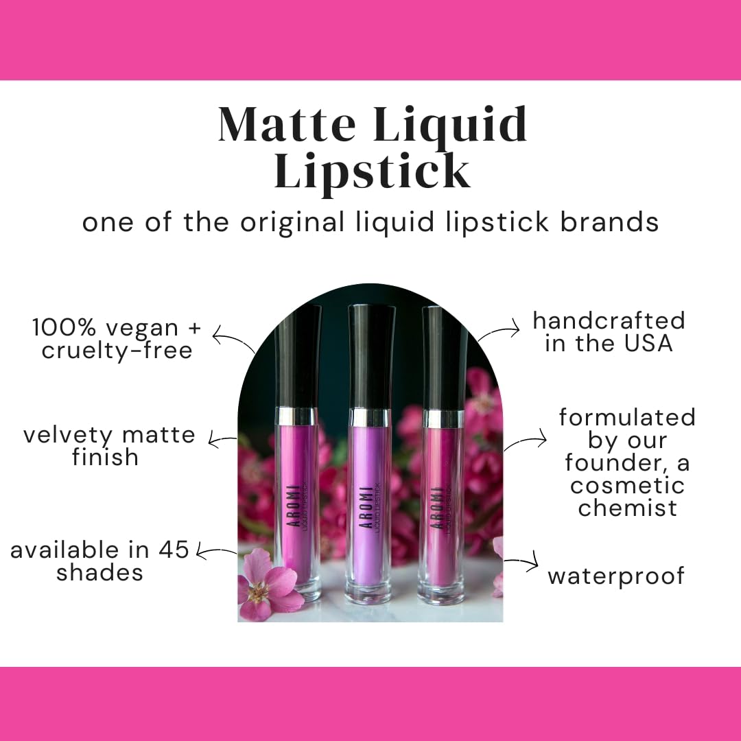 Aromi Matte Liquid Lipstick | Blush Nude, Light, Pale Pink Lip Color, Long-Lasting, Smudge Proof, Vegan, Cruelty-free, Handmade (Blush Nude)