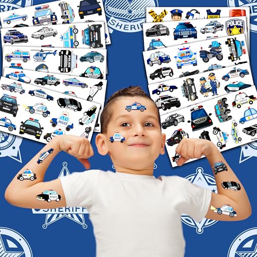 107 PCS Police Car Temporary Tattoos Party Favors