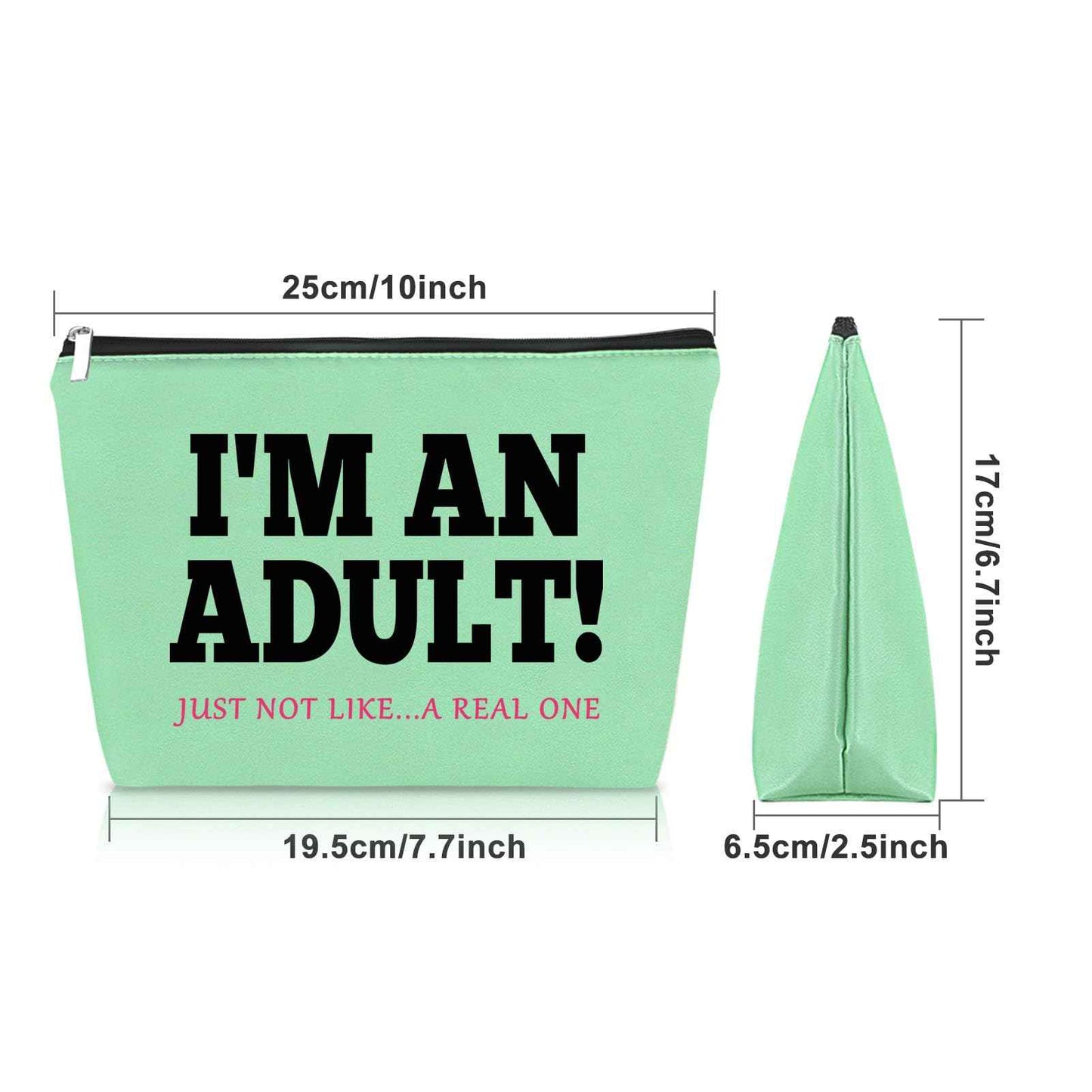 Sazuwu 18th Birthday Gifts for Girls Green Makeup Bag 18 Year Old Decorations Daughter Presents for Turning 18 Cosmetic Bag Eighteenth Birthday Gifts Born in 2007 Travel Pouch