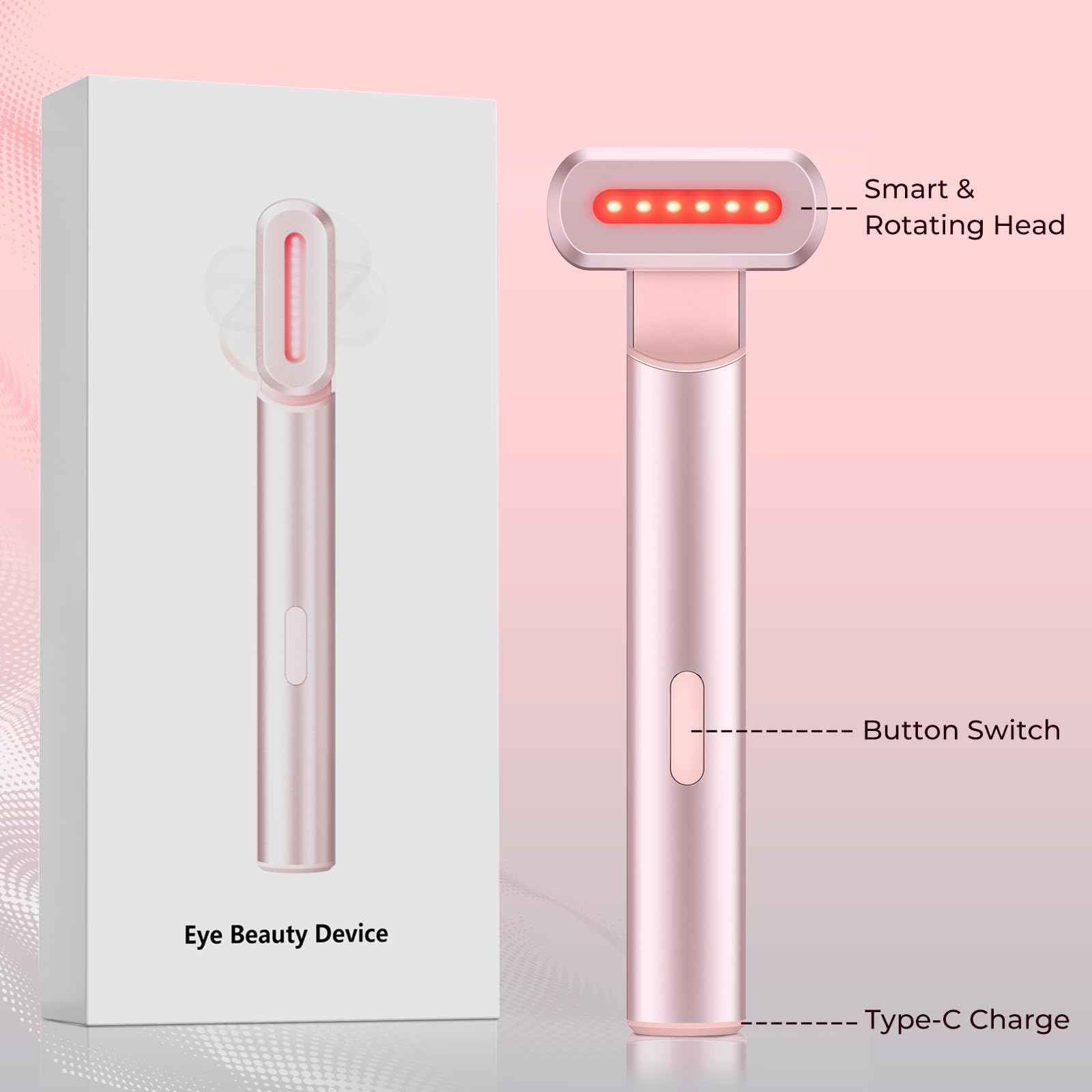 Red-Light-Therapy-for-Face,7 in 1 LED Light-Therapy-Wand for Face and Neck - Microcurrent Facial Device for Anti-Aging - Face & Eye Massager Skincare (7 Colors led Light)