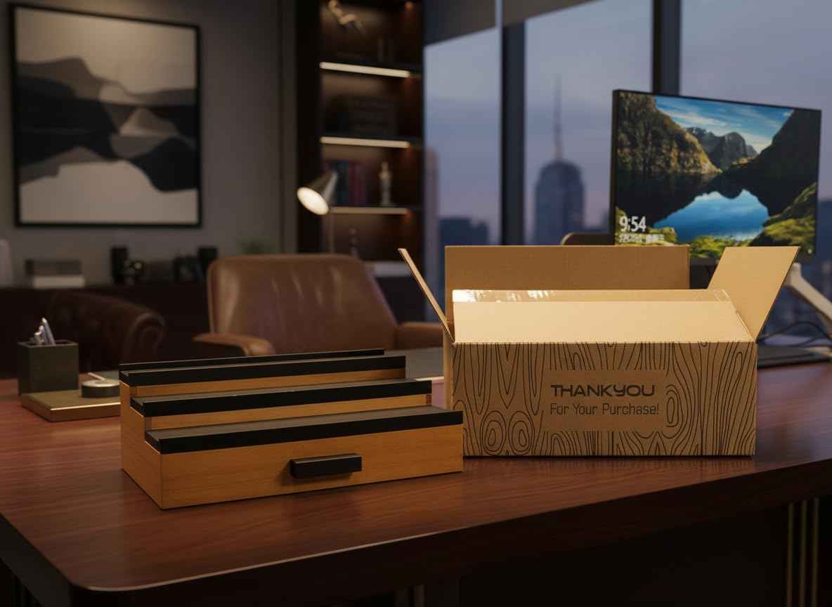 Cologne Organizer for Men – Black Wood Cologne Stand with Drawer & Storage, 3 Tier Perfume Display Holder for Bedroom, Office, Bathroom – Ideal Gift for Men, Father, Husband