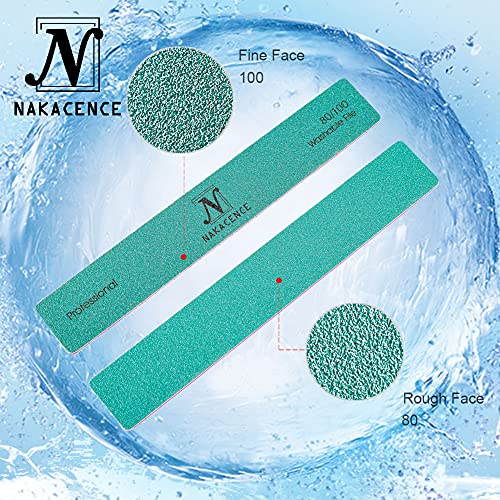 Nail File 80/100 Grit Professional Nail Files and Buffers for Natural Nails,Double Sides Washable Durable Dustless Emery Boards for Nails for Nail Art DIY or Nail Manicure Salon