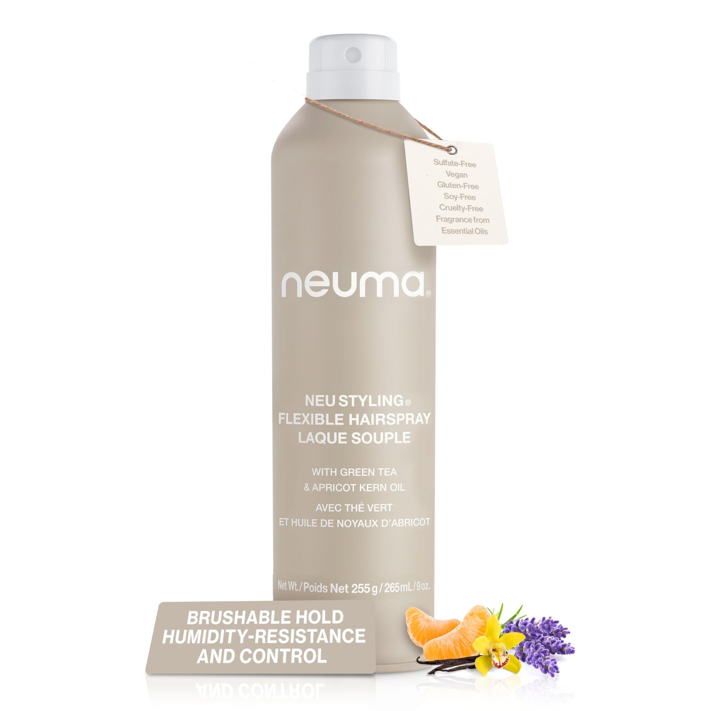 NEUMA Neu Styling Flexible Hair Spray 9 Fl. Oz. Hairspray for Women with Lavender, Mandarin & Vanilla Scent, Flexible Hold Styling Hairspray