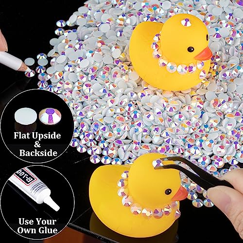 8000pcs 3mm White AB Flatback Resin Rhinestones - Non Hotfix Jelly Gems Kit
