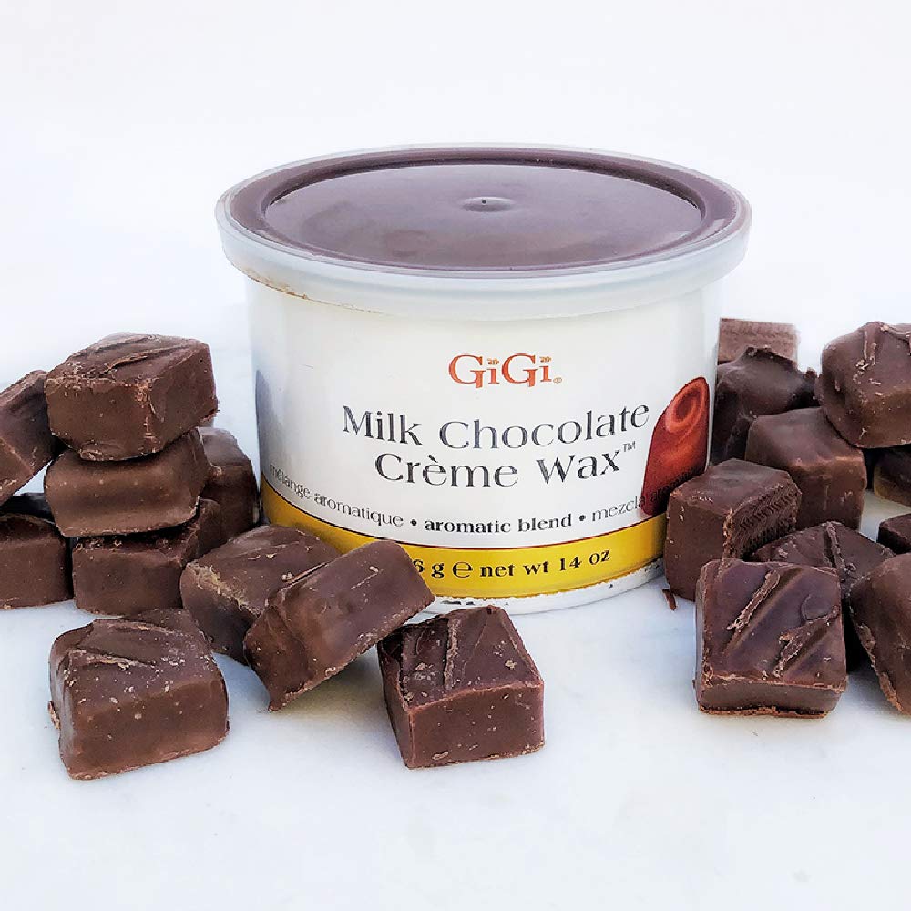 GiGi Milk Chocolate Crème Hair Removal Soft Wax with Cocoa Seed Extract for Coarse to Resistant Hair - 14 oz