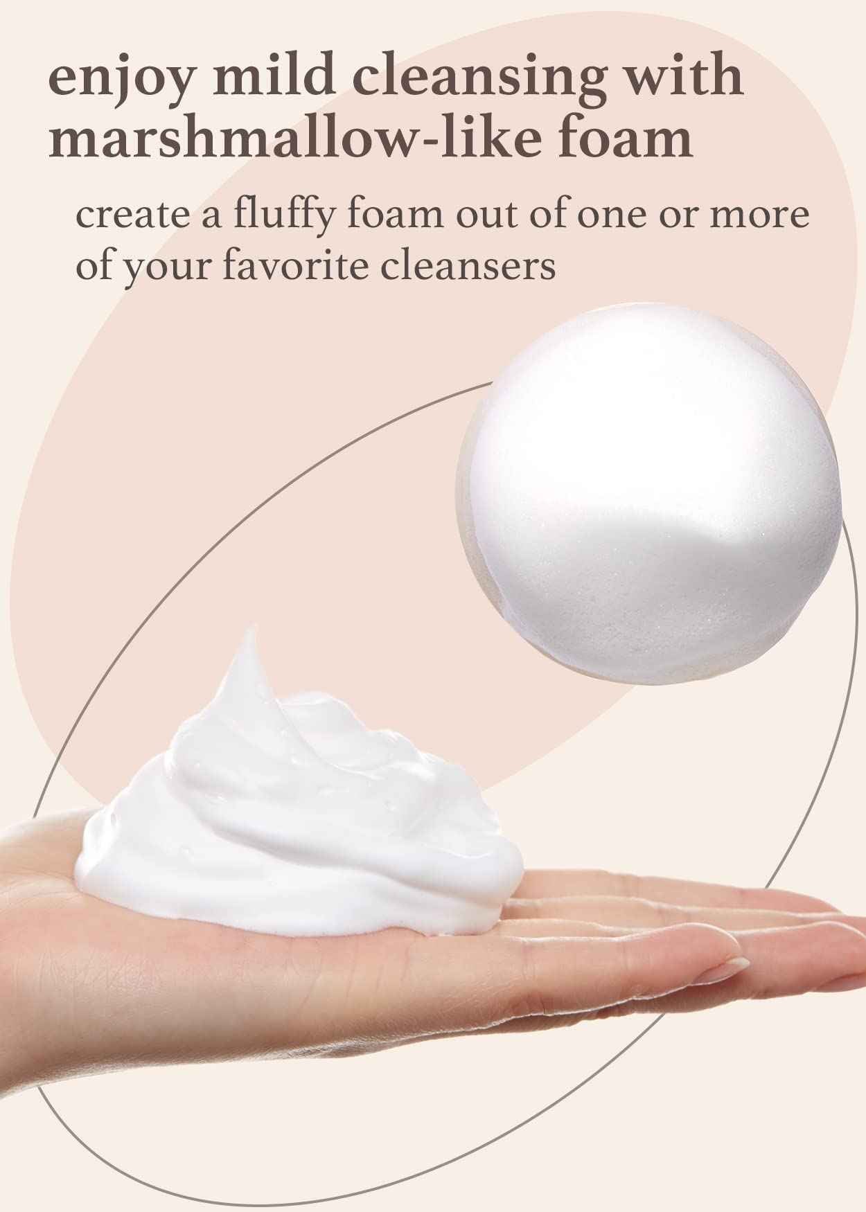 NOONI Facial Cleansing Tool - Marshmallow Whip Maker + Pore Cleansing Tool - Manual Dual Brush | Facial Massager and Exfoliator, Soft Bristle & Silicone Brush, 1 Count Bundle
