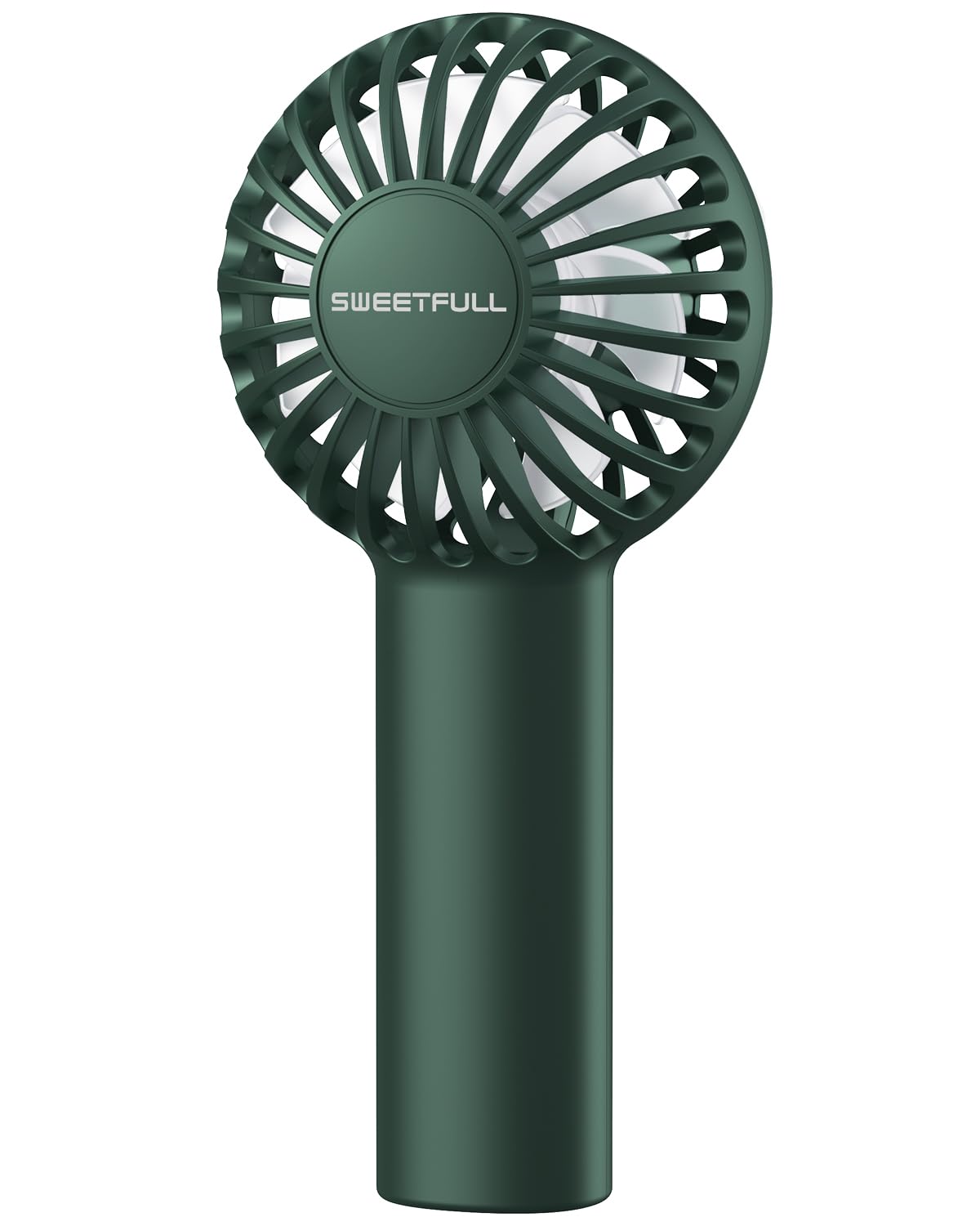 SWEETFULL Mini Portable Fan Powerful Handheld Fan Rechargeable,3 Speeds Personal Small Hand Fan for Travel Makeup Eyelash Fan for Stylish Kids Girls Women USB Cute Design, Dark Green