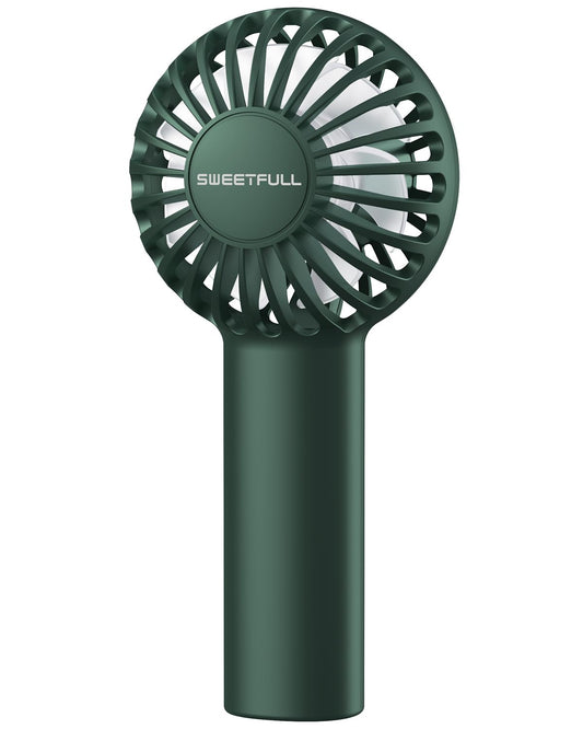 SWEETFULL Mini Portable Fan Powerful Handheld Fan Rechargeable,3 Speeds Personal Small Hand Fan for Travel Makeup Eyelash Fan for Stylish Kids Girls Women USB Cute Design, Dark Green