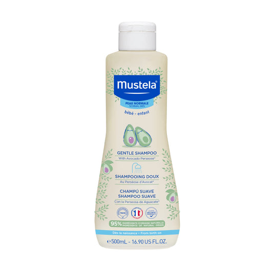 Mustela Baby Gentle Shampoo with Natural Avocado - Hair Care for Kids of all Ages & Hair Types - Tear-Free & Biodegradable Formula - 16.9 fl. oz.