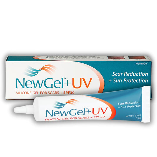 NewGel+UV Advanced Silicone Scar Gel for OLD and NEW Scars with SPF30 Mineral Sunscreen, Ideal for Facial Scars Exposed to Sun. 15g (0.5 oz)