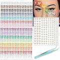 Self-Adhesive Face Gems & Rhinestones - 1041pcs (3-6mm)