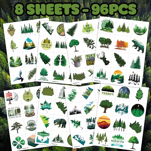 96 Pcs Forest Temporary Tattoos - Party Favors & Stickers