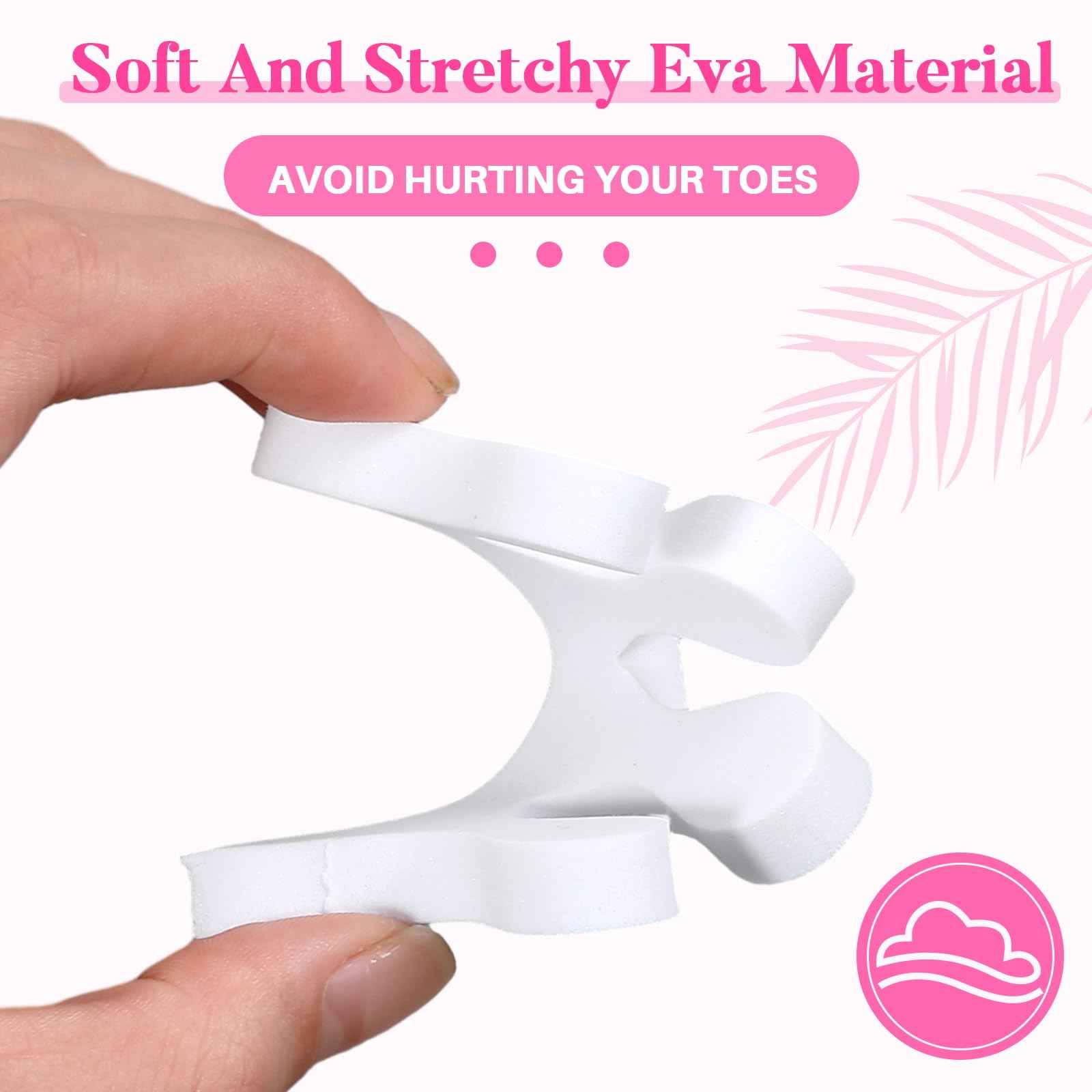 Mumufy 500 Pcs (250 Pairs) Sponge Toe Separators Pedicure Tool Kit Soft Toe Spacers for Pedicures Spreaders Finger Dividers for Women Men Feet Nail Manicure Toenails Art Painting Polish Spa(White)