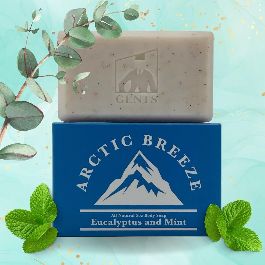 Gents Men's Bar Soap Arctic Breeze & Carbon Timber Revival Moisturizing Bar Soap For Men, Smell Fresh and Clean Washing Hands Body All Skin Types for Bath and Shower 5 oz (Pack of 2)