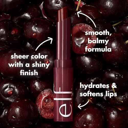e.l.f. Sheer Slick Lipstick, Hydrating Lipstick For Sheer Color With A Shiny Finish, Infused With Vitamin E, Vegan & Cruelty-free, Black Cherry