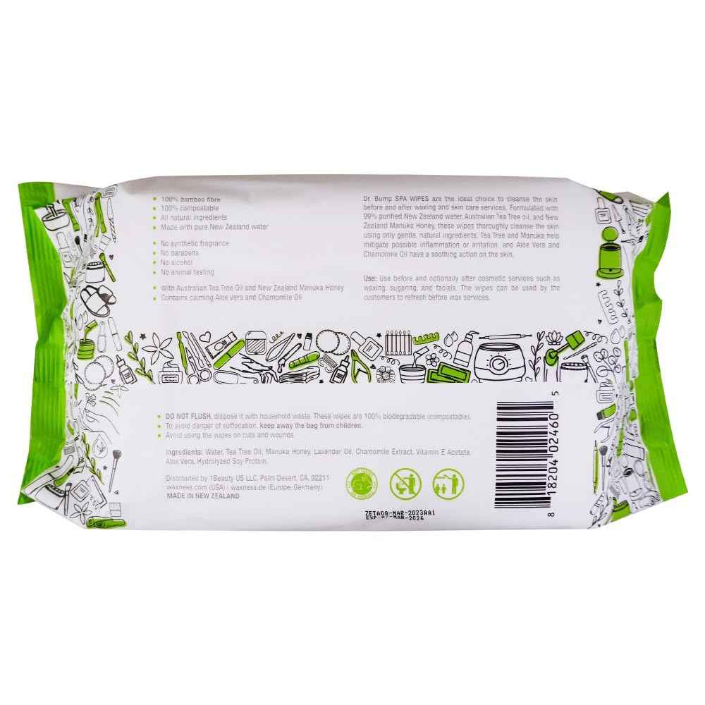 Dr. Bump Intimate Care Natural Spa Wipes with Tea Tree and Manuka Honey 80 pcs Pack of 6