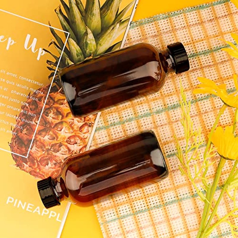 24 Pack 4oz Amber Glass Bottles with Caps, Labels & Funnels