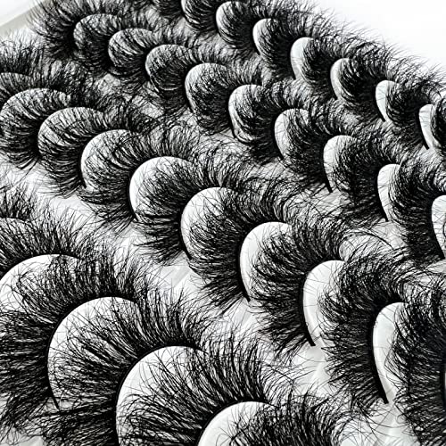 Mink Lashes 20 Pairs Dramatic Thick 5D False Eyelashes 20mm Wispy Fake Eyelashes Pack, by Kmilro (LD06)