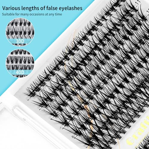 Lash Clusters 30D+40D Wispy Lashes(9-16mm) DIY Natural Lashes 280pcs D Curl Lash Extension For Use At Homecluster Eyelash Extensions