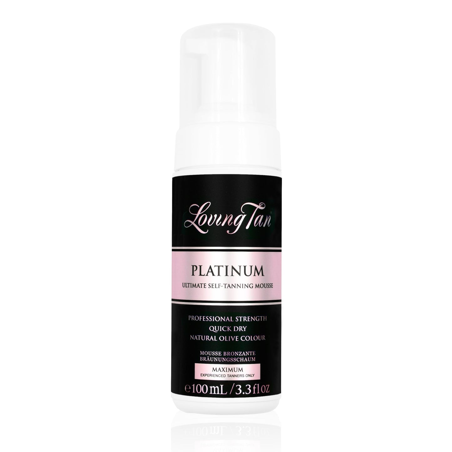 Loving Tan Platinum Mousse, Dark - Streak Free, Natural Looking, Professional Strength Sunless Tanner - 5+ Self Tan Applications per Bottle, Cruelty Free, Naturally Derived DHA - 3.3 Fl Oz