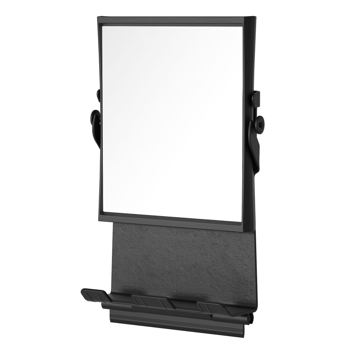 Shower Mirror fogless for Shaving - Dual-Sided 1X/3X Magnification, Anti-Fog Bathroom Mirror with Squeegee, Rust-Proof, Black