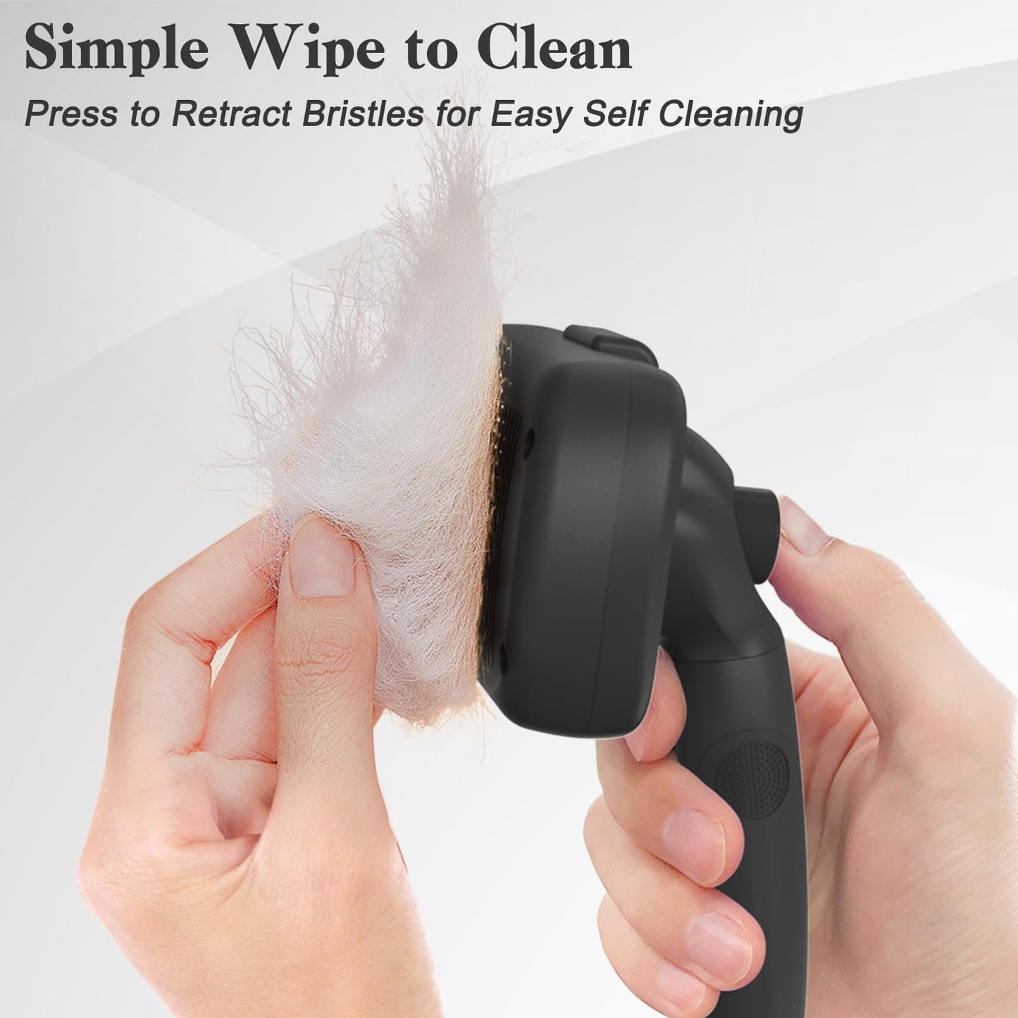 Swihauk Self Cleaning Slicker Brush for Dogs & Cats - Skin Friendly Deshedding and Grooming Brush for Haired Pets, Pet Supplies Accessory, Black