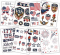 4th of July Temporary Tattoos for Women | Waterproof Red White Blue