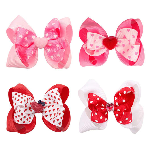 Valentine’s Day Hair Clips Hair Bow for Girls Hair Accessories TSFJ10 (4pcs)